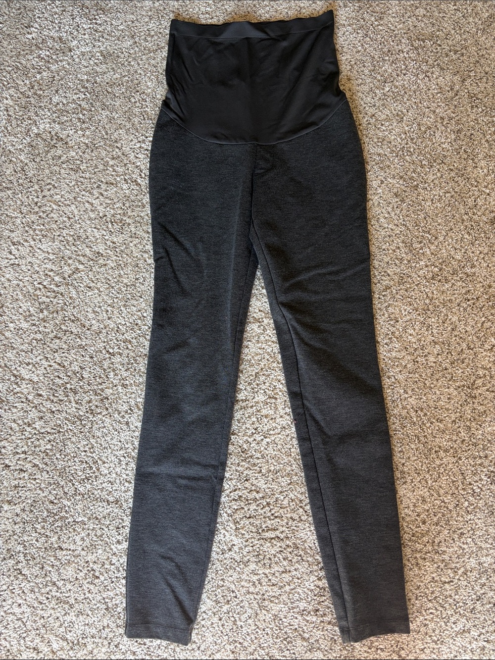 a:glow Black & Charcoal Maternity Leggings with High Waist Panel